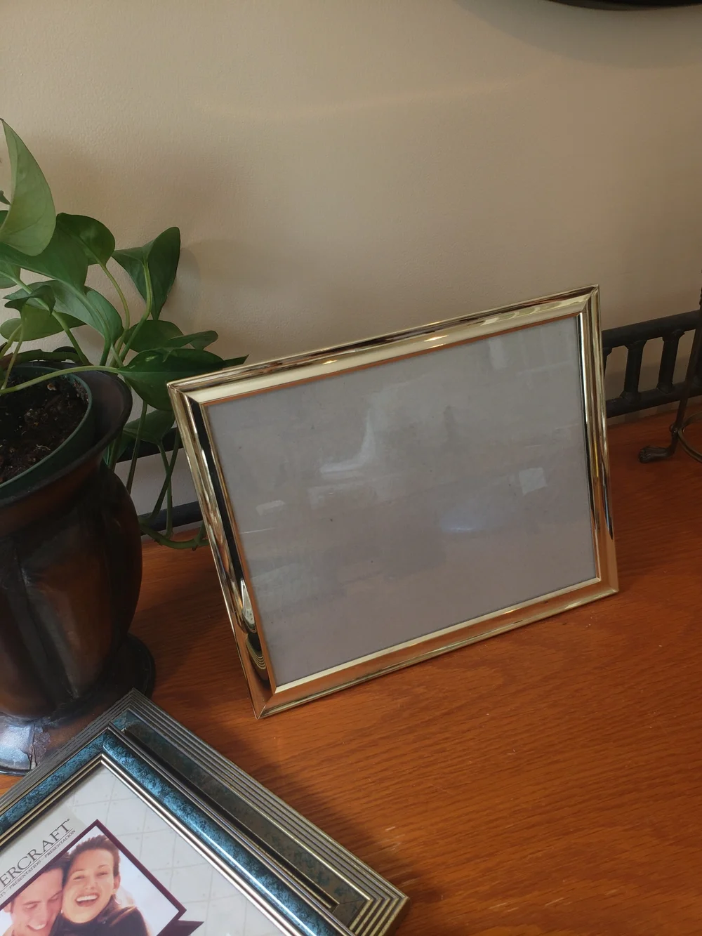(3) Gold and Gold/Blues Decorative Picture Frames - 8x10 & 5x7s